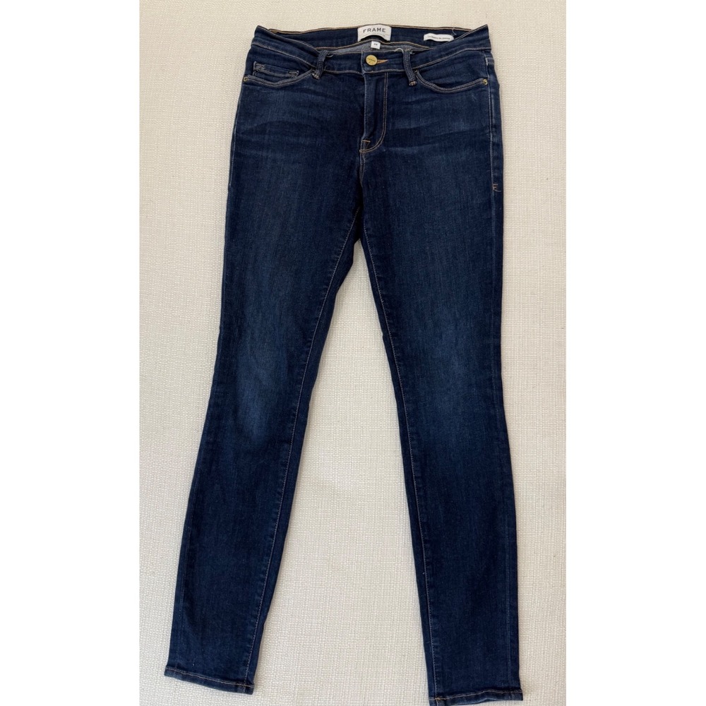 Frame Le Skinny de Jeanne Womens 28 Queens Way Dark Wash Jeans Excellent